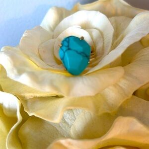 Stella & Dot Teardrop Turquoise-Blue Stone Ring